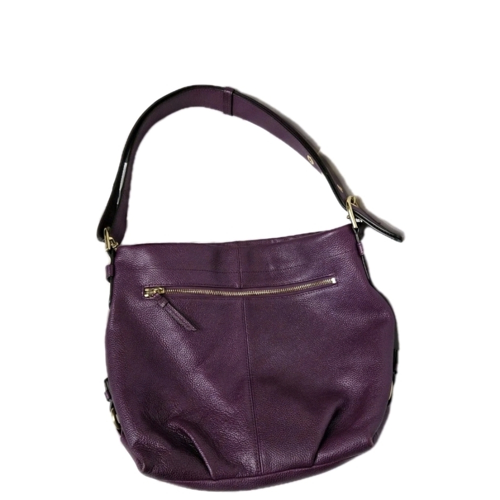 Coach Leather Hobo Shoulder Bag in Deep Plum